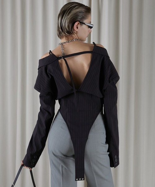 PRANK PROJECT（プランクプロジェクト）の「オフショルダーボディスーツ / Off-Shoulder Bodysuits（Tシャツ/カットソー・レディース・ブラック/アイボリー・FREE）」の12枚目の写真