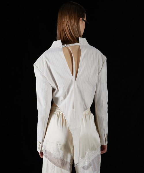 PRANK PROJECT（プランクプロジェクト）の「オフショルダーボディスーツ / Off-Shoulder Bodysuits（Tシャツ/カットソー・レディース・ブラック/アイボリー・FREE）」の15枚目の写真