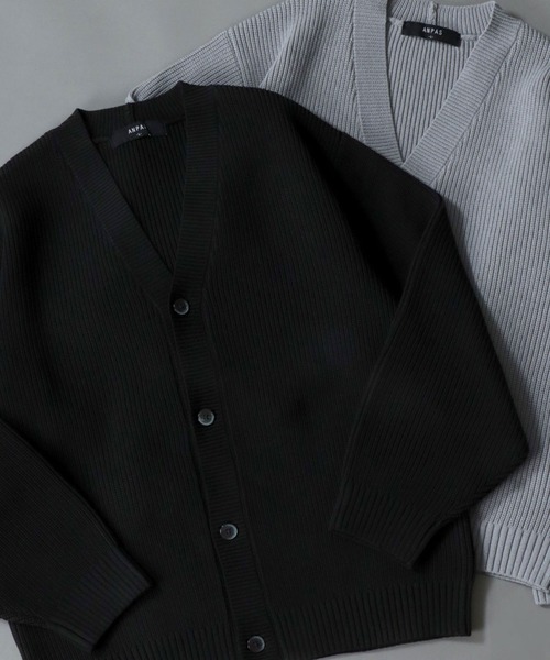 SITRY（シトリー）の「knit cardigan/オーバーサイズ エコニット カーディガン 吸水速乾 UVカット 洗濯可 帯電防止 抗ピリング（カーディガン/ボレロ・メンズ・ブラック/グレー/チャコール/ブルー/グレイッシュベージュ・LL/M/L）」の3枚目の写真