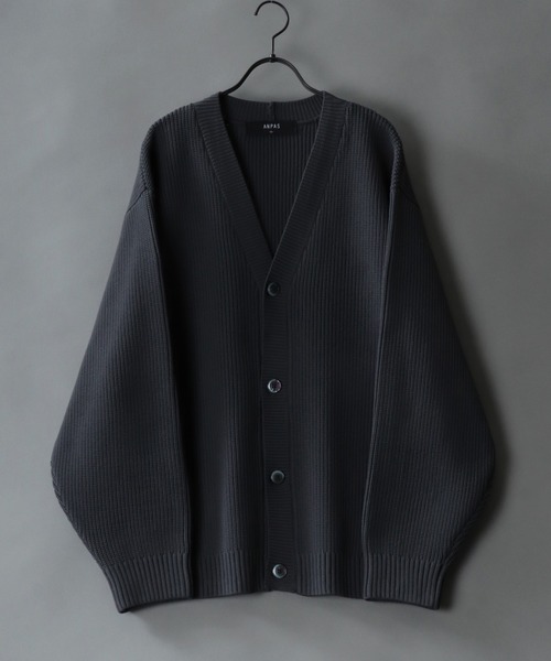 SITRY（シトリー）の「knit cardigan/オーバーサイズ エコニット カーディガン 吸水速乾 UVカット 洗濯可 帯電防止 抗ピリング（カーディガン/ボレロ・メンズ・ブラック/グレー/チャコール/ブルー/グレイッシュベージュ・LL/M/L）」の12枚目の写真