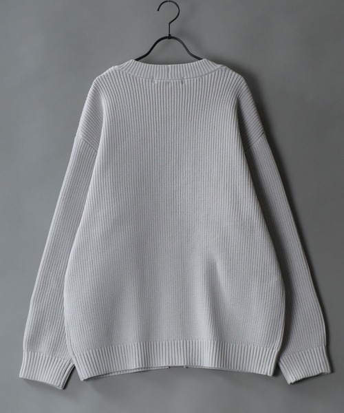 SITRY（シトリー）の「knit cardigan/オーバーサイズ エコニット カーディガン 吸水速乾 UVカット 洗濯可 帯電防止 抗ピリング（カーディガン/ボレロ・メンズ・ブラック/グレー/チャコール/ブルー/グレイッシュベージュ・LL/M/L）」の15枚目の写真