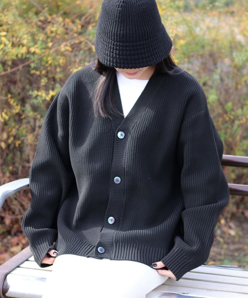 SITRY（シトリー）の「knit cardigan/オーバーサイズ エコニット カーディガン 吸水速乾 UVカット 洗濯可 帯電防止 抗ピリング（カーディガン/ボレロ・メンズ・ブラック/グレー/チャコール/ブルー/グレイッシュベージュ・LL/M/L）」の19枚目の写真