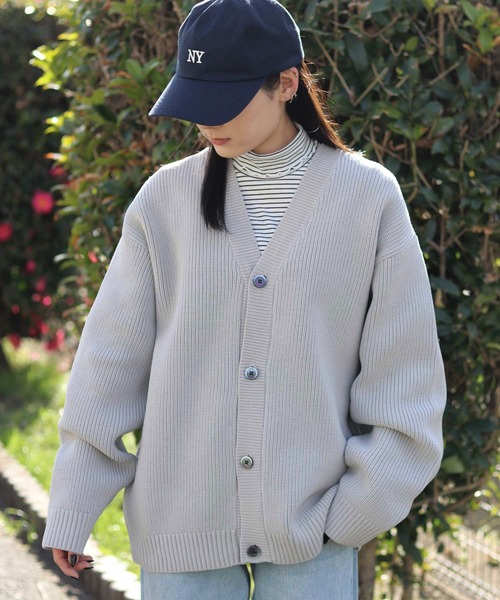 SITRY（シトリー）の「knit cardigan/オーバーサイズ エコニット カーディガン 吸水速乾 UVカット 洗濯可 帯電防止 抗ピリング（カーディガン/ボレロ・メンズ・ブラック/グレー/チャコール/ブルー/グレイッシュベージュ・LL/M/L）」の20枚目の写真