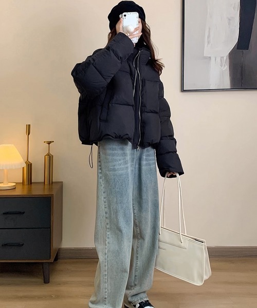 Miniministore（ミニミニストア）の「【新サイズ追加】ダウンジャケット エコダウンブルゾン防寒（ダウンジャケット/コート・レディース・ブラウン/ブラック/グレー/アイボリー・L/XL）」の6枚目の写真