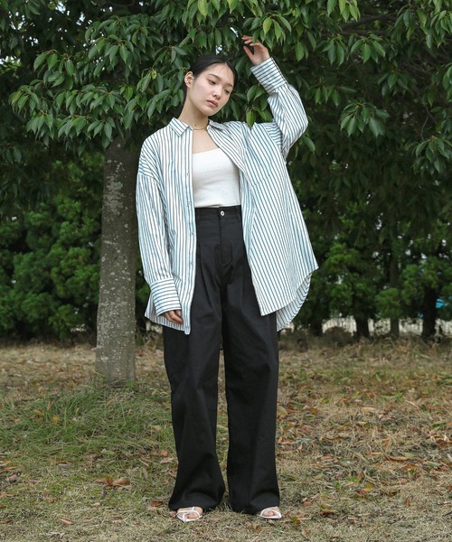 select MOCA（セレクトモカ）の「ハイウエストタックデニムパンツ（デニムパンツ・レディース・ブラック/インディゴブルー/ワンウォッシュ・MEDIUM/SMALL）」の6枚目の写真