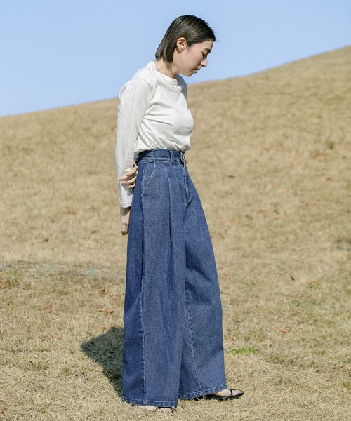 select MOCA（セレクトモカ）の「ハイウエストタックデニムパンツ