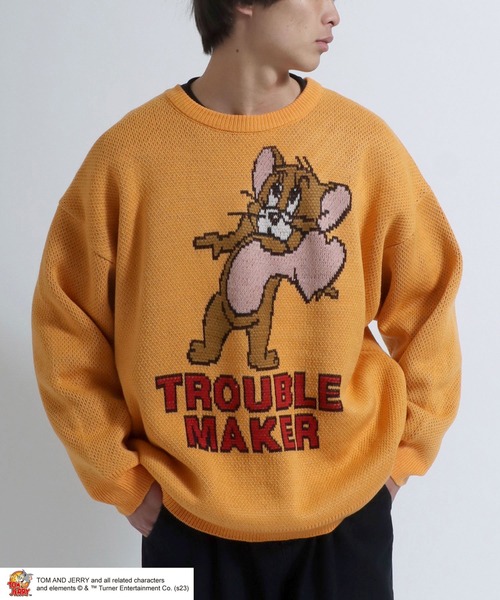 TOM&JERRY（トムとジェリー）キャラクターファニーモチーフニット