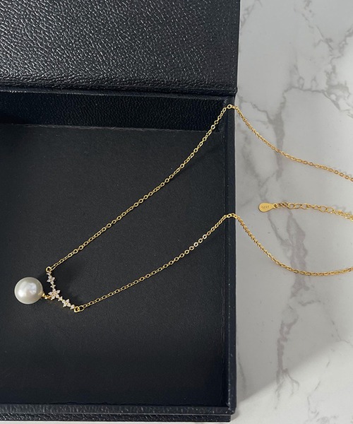 Lace Ladies（レースレディース）の「パール トップ フラワー ビジュー ネックレス（ネックレス・レディース・シルバー/ゴールド・FREE）」の8枚目の写真