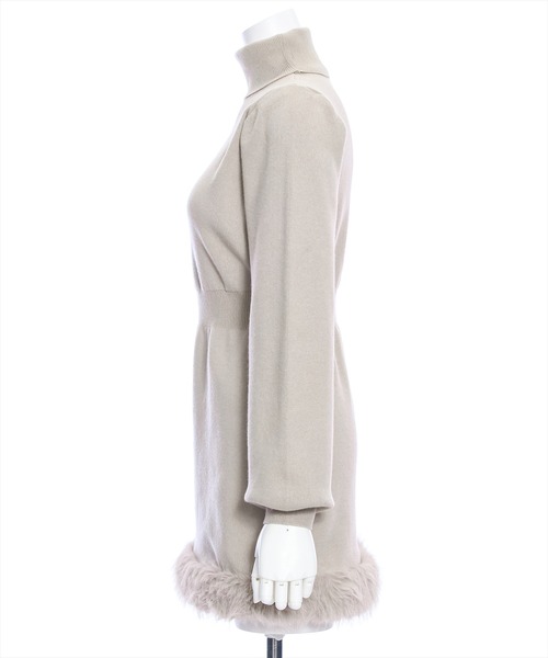 clear(クリア)の「裾ファーニットミニワンピース(ワンピース・レディース・モカ/ブラック・F)」の8枚目の写真