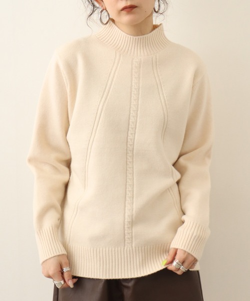 Chiaro（キアロ）の「chiaro ハイネックニット（ニット/セーター・レディース・ベージュ/カーキ/ブラック/レッド/オフホワイト・40）」の6枚目の写真