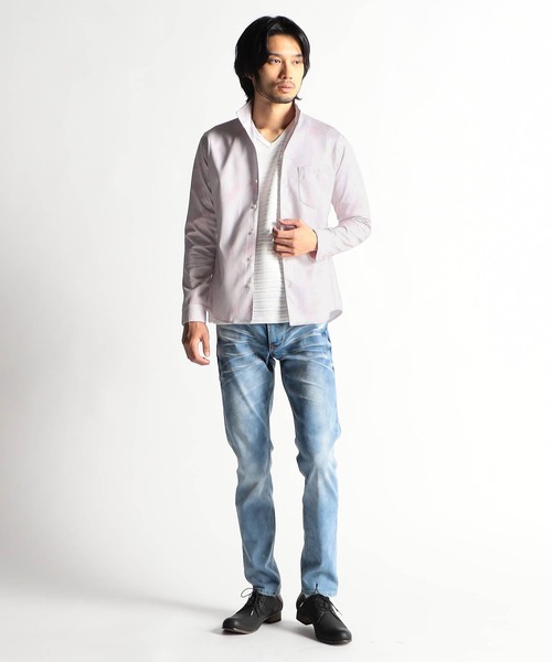 HIDEAWAYS NICOLE（ハイダウェイニコル）の「ハイストレッチポンチムラプリントシャツ（シャツ/ブラウス・メンズ・ライトグレー/ブラック/ライトピンク・LARGE/MEDIUM/X-LARGE）」の4枚目の写真