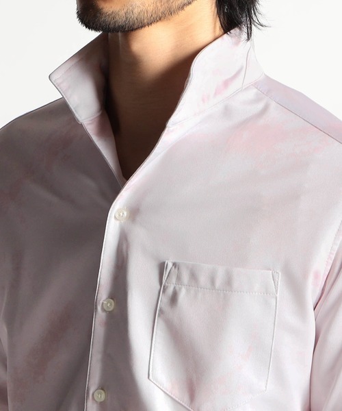 HIDEAWAYS NICOLE（ハイダウェイニコル）の「ハイストレッチポンチムラプリントシャツ（シャツ/ブラウス・メンズ・ライトグレー/ブラック/ライトピンク・LARGE/MEDIUM/X-LARGE）」の8枚目の写真