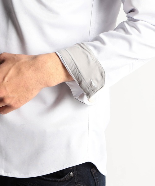 HIDEAWAYS NICOLE（ハイダウェイニコル）の「ハイストレッチポンチムラプリントシャツ（シャツ/ブラウス・メンズ・ライトグレー/ブラック/ライトピンク・LARGE/MEDIUM/X-LARGE）」の13枚目の写真