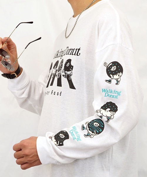 Burner(バーナー)の「【GROOVY STORE】WALKING DONUT オーバーサイズ ロングスリーブTシャツ(Tシャツ/カットソー・メンズ・ブラック系その他2/ブラック/グレイッシュベージュ/ホワイト/ホワイト系その他2/ライトベージュ/サックスブルー/ミント・M/L/LL)」の2枚目の写真
