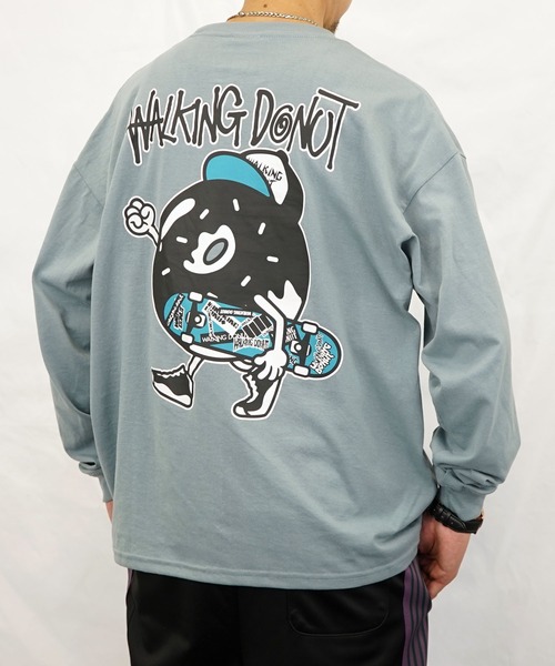 Burner(バーナー)の「【GROOVY STORE】WALKING DONUT オーバーサイズ ロングスリーブTシャツ(Tシャツ/カットソー・メンズ・ブラック系その他2/ブラック/グレイッシュベージュ/ホワイト/ホワイト系その他2/ライトベージュ/サックスブルー/ミント・M/L/LL)」の8枚目の写真
