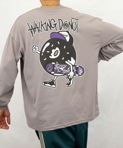 Burner(バーナー)の「【GROOVY STORE】WALKING DONUT オーバーサイズ ロングスリーブTシャツ(Tシャツ/カットソー・メンズ・ブラック系その他2/ブラック/グレイッシュベージュ/ホワイト/ホワイト系その他2/ライトベージュ/サックスブルー/ミント・M/L/LL)」の5枚目の写真