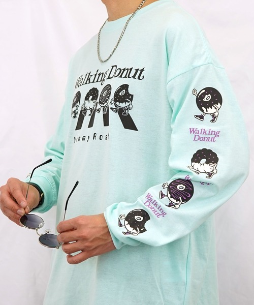 Burner(バーナー)の「【GROOVY STORE】WALKING DONUT オーバーサイズ ロングスリーブTシャツ(Tシャツ/カットソー・メンズ・ブラック系その他2/ブラック/グレイッシュベージュ/ホワイト/ホワイト系その他2/ライトベージュ/サックスブルー/ミント・M/L/LL)」の7枚目の写真