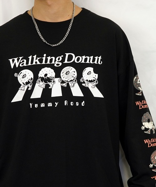 Burner(バーナー)の「【GROOVY STORE】WALKING DONUT オーバーサイズ ロングスリーブTシャツ(Tシャツ/カットソー・メンズ・ブラック系その他2/ブラック/グレイッシュベージュ/ホワイト/ホワイト系その他2/ライトベージュ/サックスブルー/ミント・M/L/LL)」の9枚目の写真
