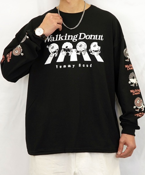 Burner(バーナー)の「【GROOVY STORE】WALKING DONUT オーバーサイズ ロングスリーブTシャツ(Tシャツ/カットソー・メンズ・ブラック系その他2/ブラック/グレイッシュベージュ/ホワイト/ホワイト系その他2/ライトベージュ/サックスブルー/ミント・M/L/LL)」の10枚目の写真