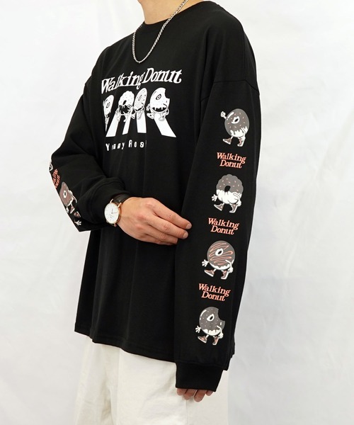 Burner(バーナー)の「【GROOVY STORE】WALKING DONUT オーバーサイズ ロングスリーブTシャツ(Tシャツ/カットソー・メンズ・ブラック系その他2/ブラック/グレイッシュベージュ/ホワイト/ホワイト系その他2/ライトベージュ/サックスブルー/ミント・M/L/LL)」の11枚目の写真