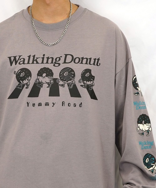 Burner(バーナー)の「【GROOVY STORE】WALKING DONUT オーバーサイズ ロングスリーブTシャツ(Tシャツ/カットソー・メンズ・ブラック系その他2/ブラック/グレイッシュベージュ/ホワイト/ホワイト系その他2/ライトベージュ/サックスブルー/ミント・M/L/LL)」の16枚目の写真