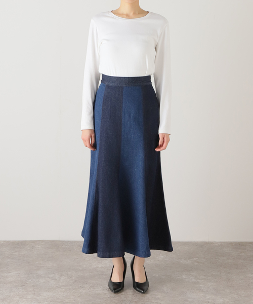 IENA（イエナ）の「デニムパッチワークスカート（デニムスカート・レディース・ホワイト/ブルー・38/36）」の21枚目の写真