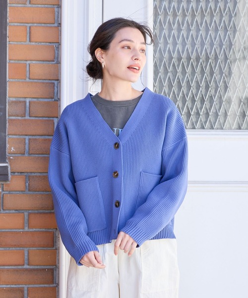 BAYFLOW(ベイフロー)の「スポンディッシュニットカーディガン(カーディガン/ボレロ・レディース・オフホワイト/イエロー/ブルー/チャコール・FREE)」の4枚目の写真