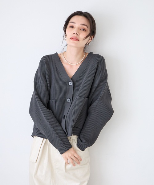 BAYFLOW(ベイフロー)の「スポンディッシュニットカーディガン(カーディガン/ボレロ・レディース・オフホワイト/イエロー/ブルー/チャコール・FREE)」の3枚目の写真