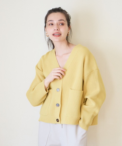 BAYFLOW(ベイフロー)の「スポンディッシュニットカーディガン(カーディガン/ボレロ・レディース・オフホワイト/イエロー/ブルー/チャコール・FREE)」の10枚目の写真