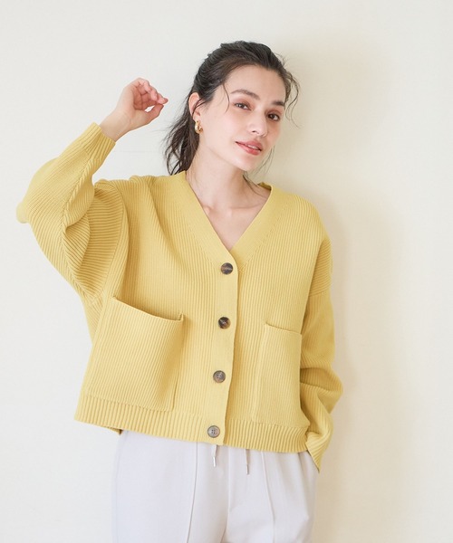 BAYFLOW(ベイフロー)の「スポンディッシュニットカーディガン(カーディガン/ボレロ・レディース・オフホワイト/イエロー/ブルー/チャコール・FREE)」の11枚目の写真