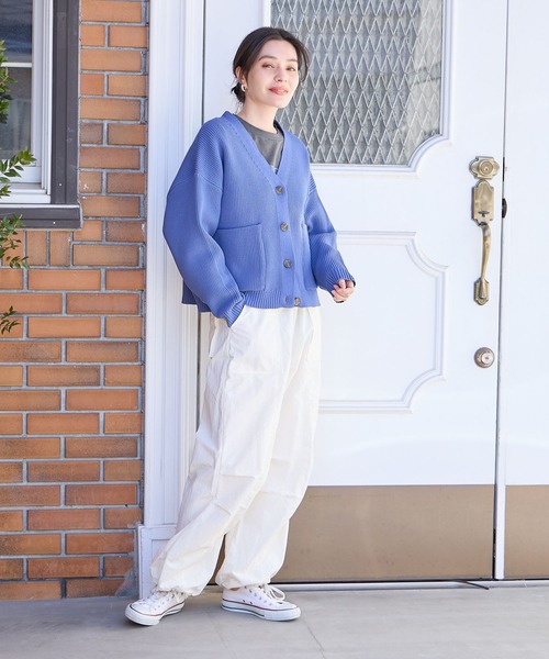 BAYFLOW(ベイフロー)の「スポンディッシュニットカーディガン(カーディガン/ボレロ・レディース・オフホワイト/イエロー/ブルー/チャコール・FREE)」の12枚目の写真