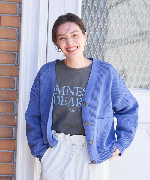 BAYFLOW(ベイフロー)の「スポンディッシュニットカーディガン(カーディガン/ボレロ・レディース・オフホワイト/イエロー/ブルー/チャコール・FREE)」の14枚目の写真