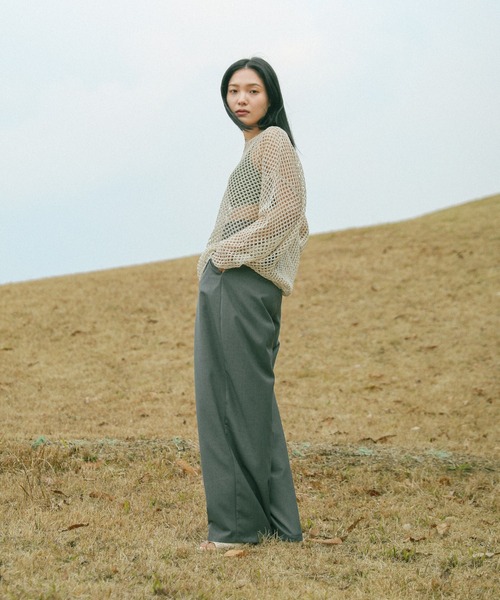 select MOCA(セレクトモカ)の「【ZOZO限定】メッシュオーバールーズニット(ニット/セーター・レディース・ピンク/ブラック/アイボリー/ブルー・FREE)」の16枚目の写真