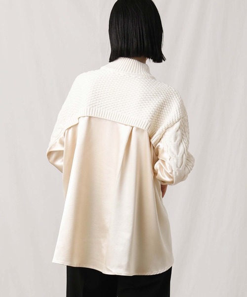 新品 未使用 セーター レディース トラッツォドンナ トップス ニット TORRAZZO DONNA】ドッキングニットトップス（ニット/セーター