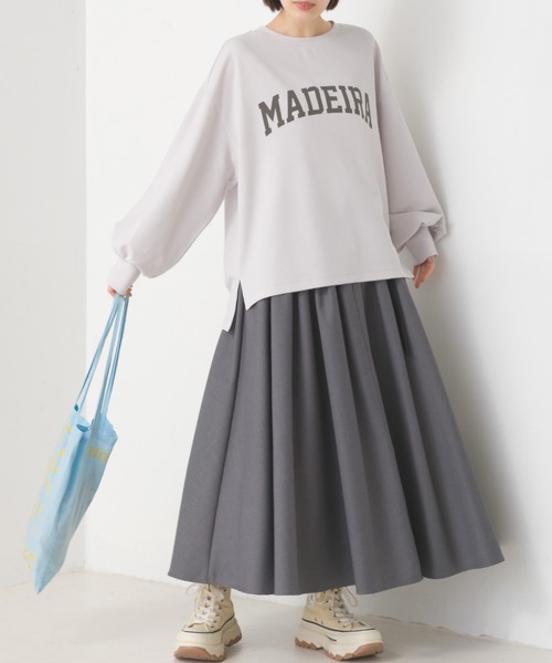 OMNES（オムネス）の「ウェビングベルトギャバタックスカート（スカート・レディース・チャコール/ベージュ/グレー/カーキ/ブラック/ライトグレー・FREE）」の3枚目の写真