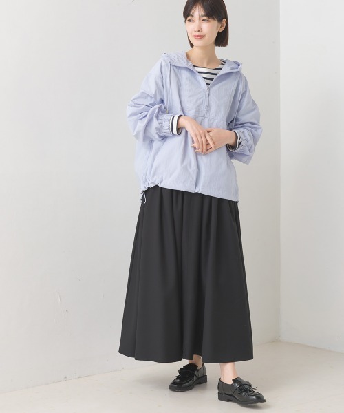 OMNES（オムネス）の「ウェビングベルトギャバタックスカート（スカート・レディース・チャコール/ベージュ/グレー/カーキ/ブラック/ライトグレー・FREE）」の11枚目の写真