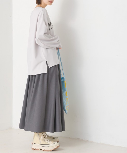 OMNES（オムネス）の「ウェビングベルトギャバタックスカート（スカート・レディース・チャコール/ベージュ/グレー/カーキ/ブラック/ライトグレー・FREE）」の18枚目の写真