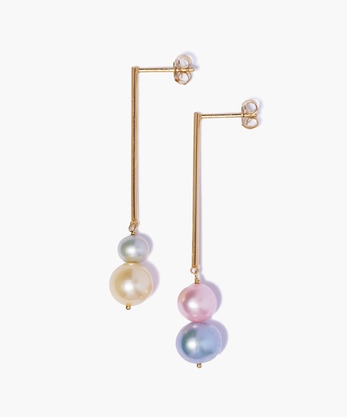 Enasoluna（エナソルーナ）の「enasoluna Pale color pearl earrings（ピアス（両耳用）・レディース・ゴールド・FREE）」の2枚目の写真