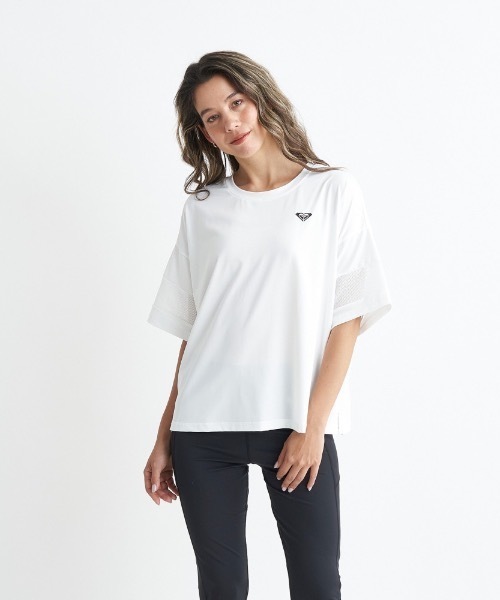 ROXY(ロキシー)の「SIMPLY CALM TEE/ロキシー速乾UVカット付きリラックスフィットドロップショルダーフィットカットソー(Tシャツ/カットソー・レディース・ピンク/ホワイト/グレー・LARGE/MEDIUM/SMALL)」の10枚目の写真
