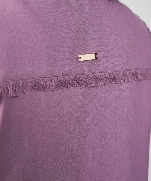 CHIC STYLE(シックスタイル)の「<大きいサイズ>深Vネックストレートロングワンピース シックスタイル(ワンピース・レディース・パープル系/ブラック・L/LL/3L/4L/5L)」の6枚目の写真