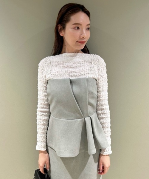 CELFORD（セルフォード）の「タックデザインペプラムビスチェ（シャツ/ブラウス・レディース・ライトグレー/ブラック/ピンクベージュ・36/38）」の6枚目の写真