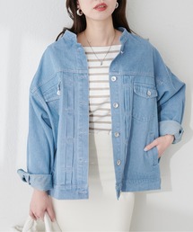 natural couture | ピンタックデザインバンドカラーGジャン(デニムジャケット)