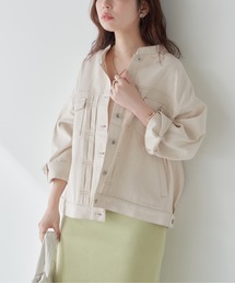 natural couture | ピンタックデザインバンドカラーGジャン(デニムジャケット)