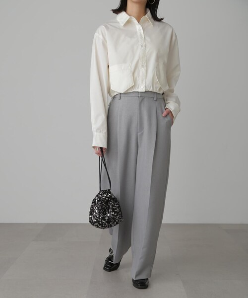 FREE'S MART(フリーズマート)の「◆裾ドロストショート丈シャツ(シャツ/ブラウス・レディース・ホワイト/ピンク/ブルー系その他・FREE)」の11枚目の写真