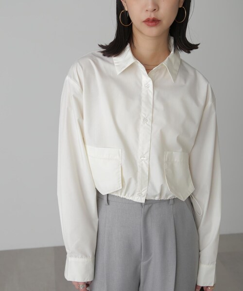 FREE'S MART(フリーズマート)の「◆裾ドロストショート丈シャツ(シャツ/ブラウス・レディース・ホワイト/ピンク/ブルー系その他・FREE)」の14枚目の写真