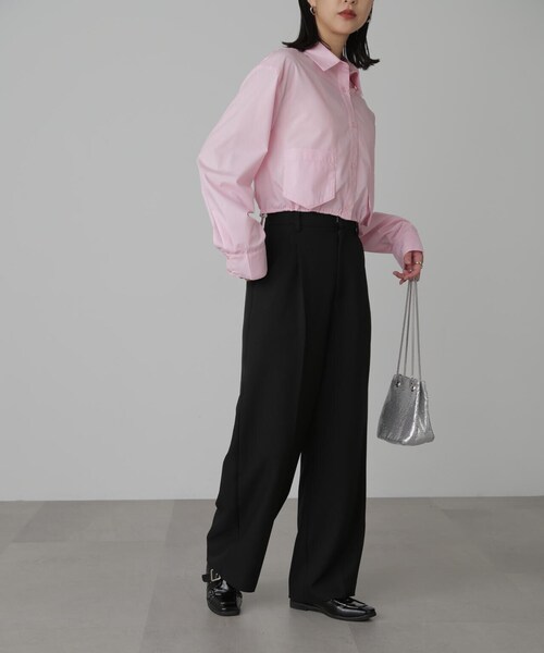 FREE'S MART(フリーズマート)の「◆裾ドロストショート丈シャツ(シャツ/ブラウス・レディース・ホワイト/ピンク/ブルー系その他・FREE)」の21枚目の写真