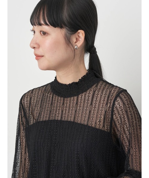 earth music&ecology(アースミュージックアンドエコロジー)の「レースドッキングプルオーバー(Tシャツ/カットソー・レディース・オフホワイト/ブラック/ライトグレー/ミント・S/M)」の18枚目の写真