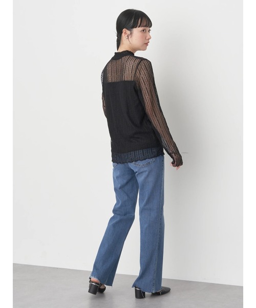 earth music&ecology(アースミュージックアンドエコロジー)の「レースドッキングプルオーバー(Tシャツ/カットソー・レディース・オフホワイト/ブラック/ライトグレー/ミント・S/M)」の11枚目の写真