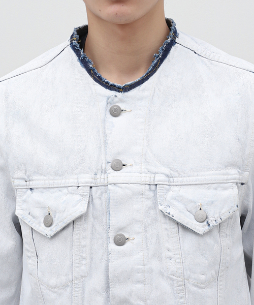 maison margiela ホワイトデニムジャケット Maison Margiela メゾン・マルジェラ ノーカラー デニム