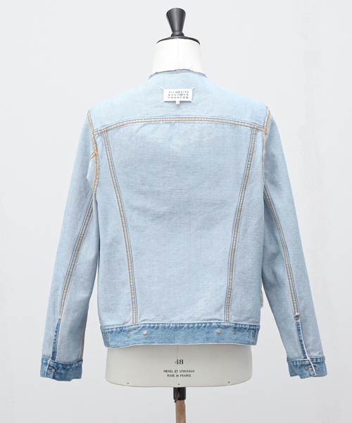 ジャケット・アウター Maison Margiela Painted Denim Coverall Maison Margiela Black Painted Denim Jacket Maison Margiela